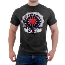 WWE футболка рестлера СМ Панка, In Punk We Trust, CM Punk, серая со звездой шерифа